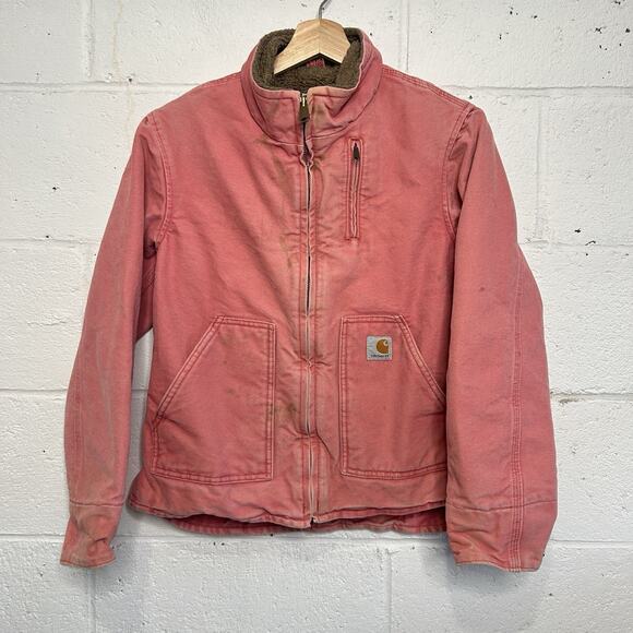 Carhartt Jackets & Blazers - Vintage Carhartt Sherpa-Lined Ridge Jacket “Sherbet Pink”